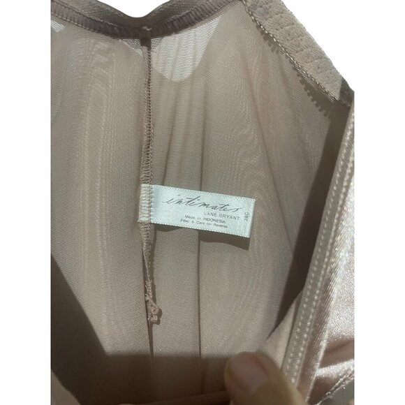 Lane Bryant Shimmery Nude Sheer Bodysuit With Adjustable Straps & Underwire Supp - Picture 2 of 4